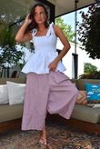 Arbi Gingham Pocket Culotte Pant Plum